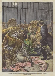 Die Dramen der Menagerien, während einer Vorstellung im Zoo von Budapest